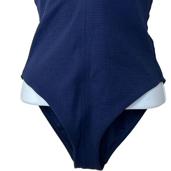 Melissa Odabash Naples Mazy Gold Chain One Piece Swimsuit Navy Women's 6 NWT - Picture 5 of 10